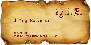 Őry Rozanna névjegykártya